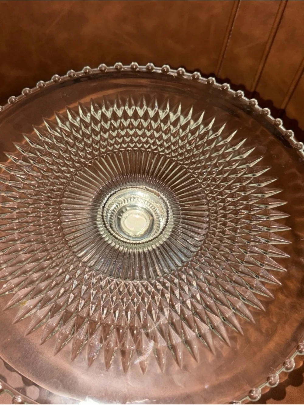 Vintage Duchin Sterling Silver removable Bottom Glass Pedestal Cake Stand 10.5 - Picture 4 of 10